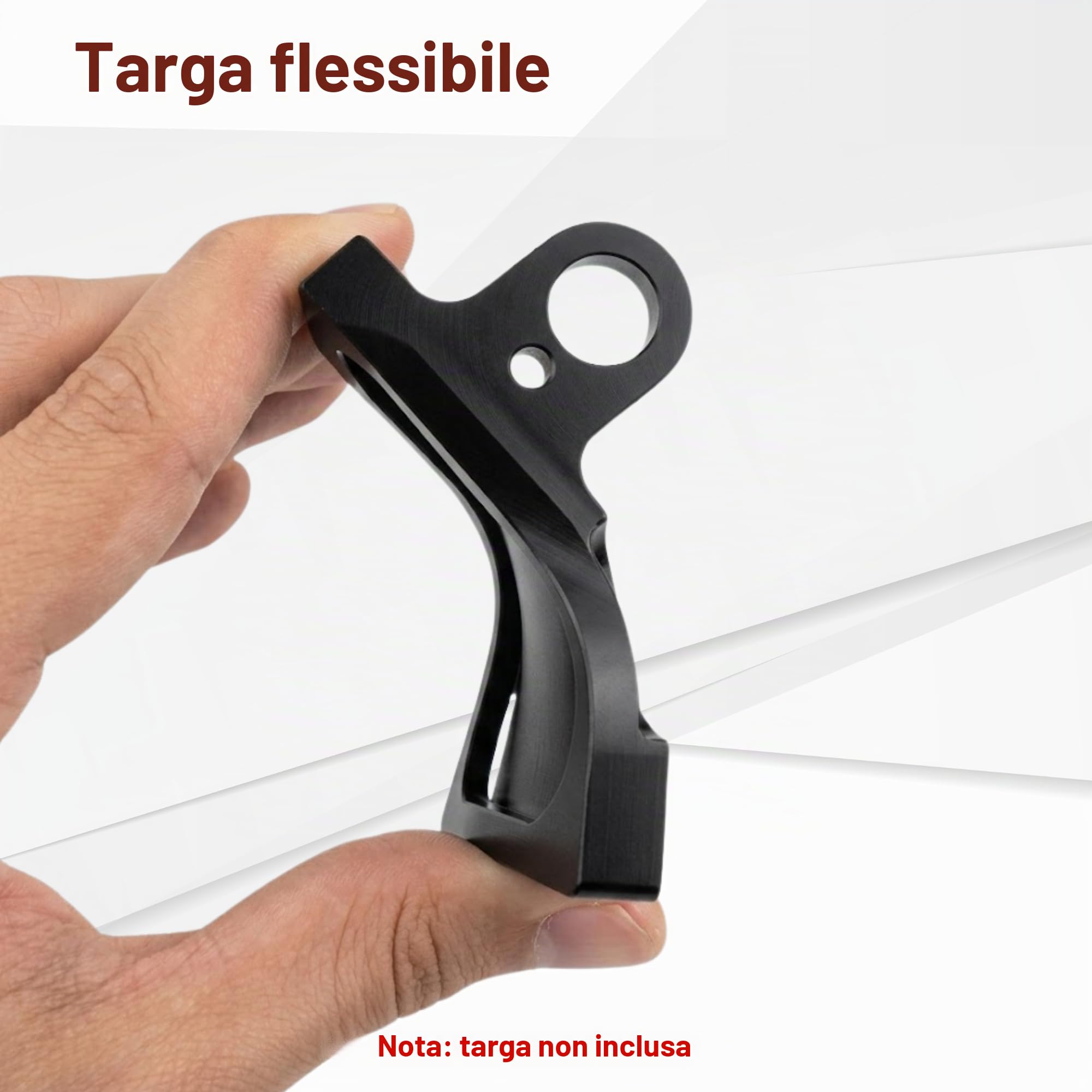 Portatarga Laterale Flessibile per Monopattino Elettrico VMP, Fissaggio a Vite (foro 12mm), Protezione Trasparente Rimovibile, Prodotto in Spagna