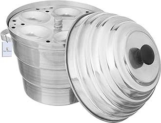 Kuber Industries Exclusive Aluminium Idli Maker Cooker with 4 Plates+ 3 Plates Steamers (2 Dhokla Plate + 1 Patra Plate), 9.5 Diameter, Silver