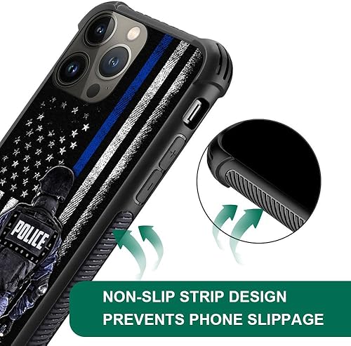 Miniatura 4 de DAIZAG Funda compatible con iPhone 15 Plus, funda de la bandera estadounidense de la policía estadounidense para iPhone 15 Plus para hombre y mujer,