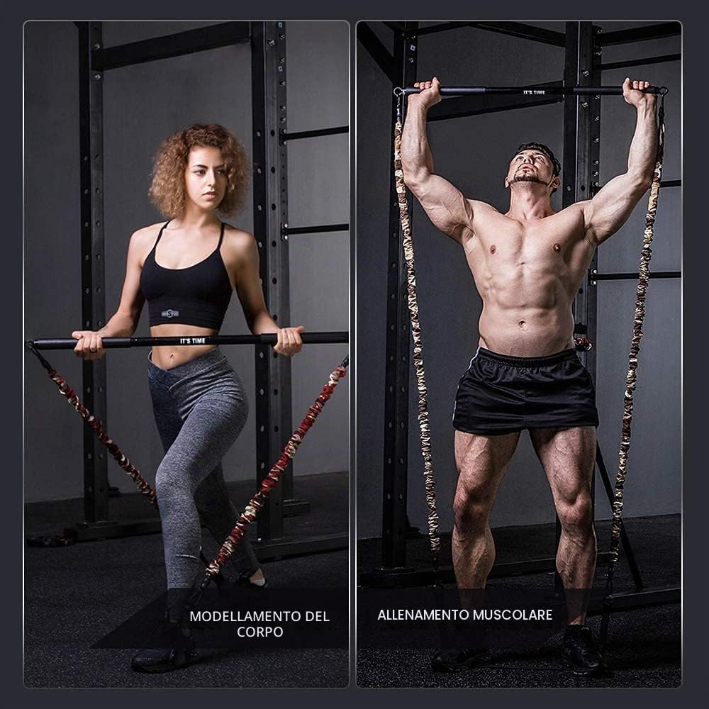 INNSTAR Portatile Home Gym 3.0 Set, elastico pilates per l'allenamento della forza in Palestra Casa, Kit Elastici Fitness Professional per l'allenamento di tutto il corpo, Barra per Pilates