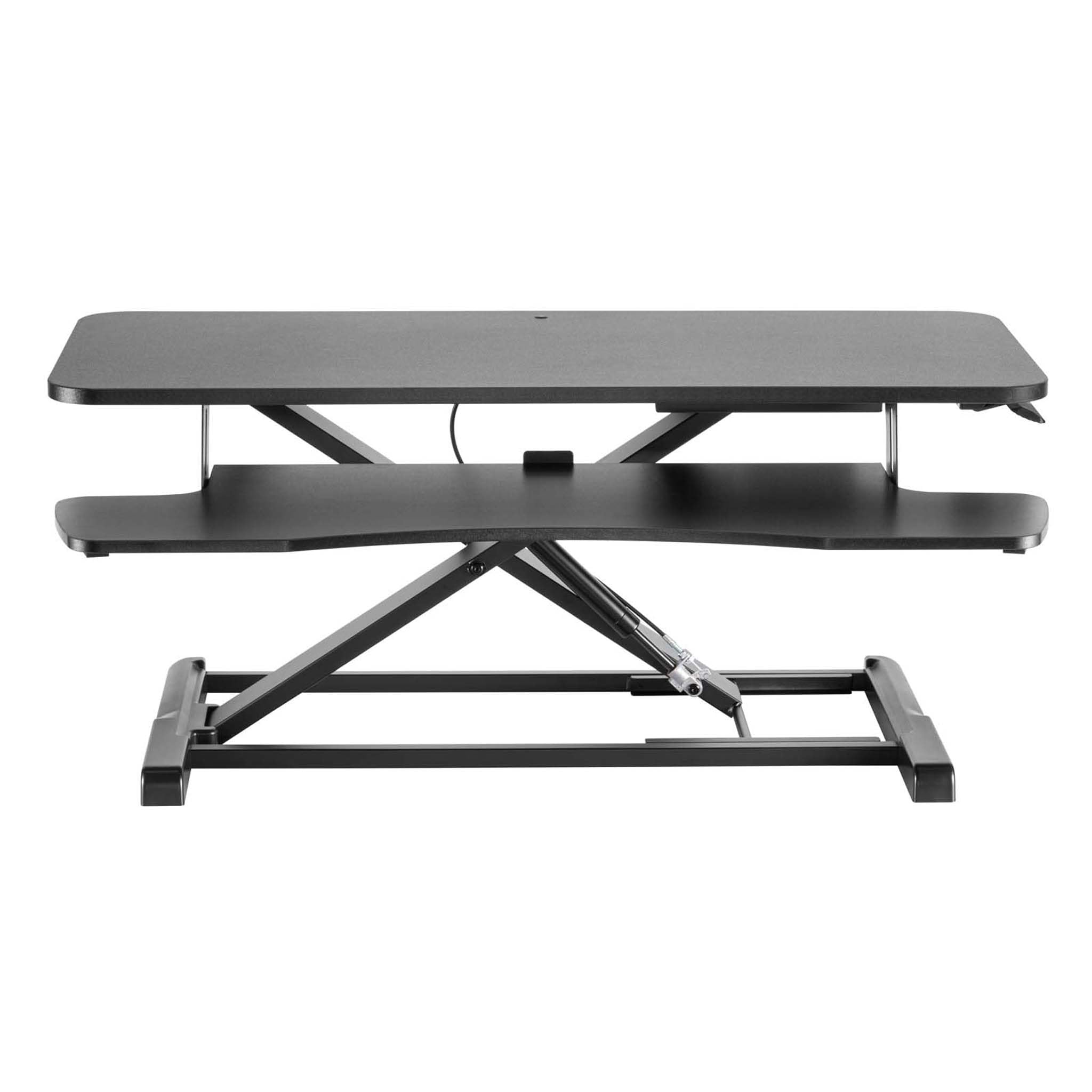 Wiltec Schreibtischaufsatz mit Tastaturablage 95x40cm höhenverstellbarer Steh-Sitz-Pult für Laptops