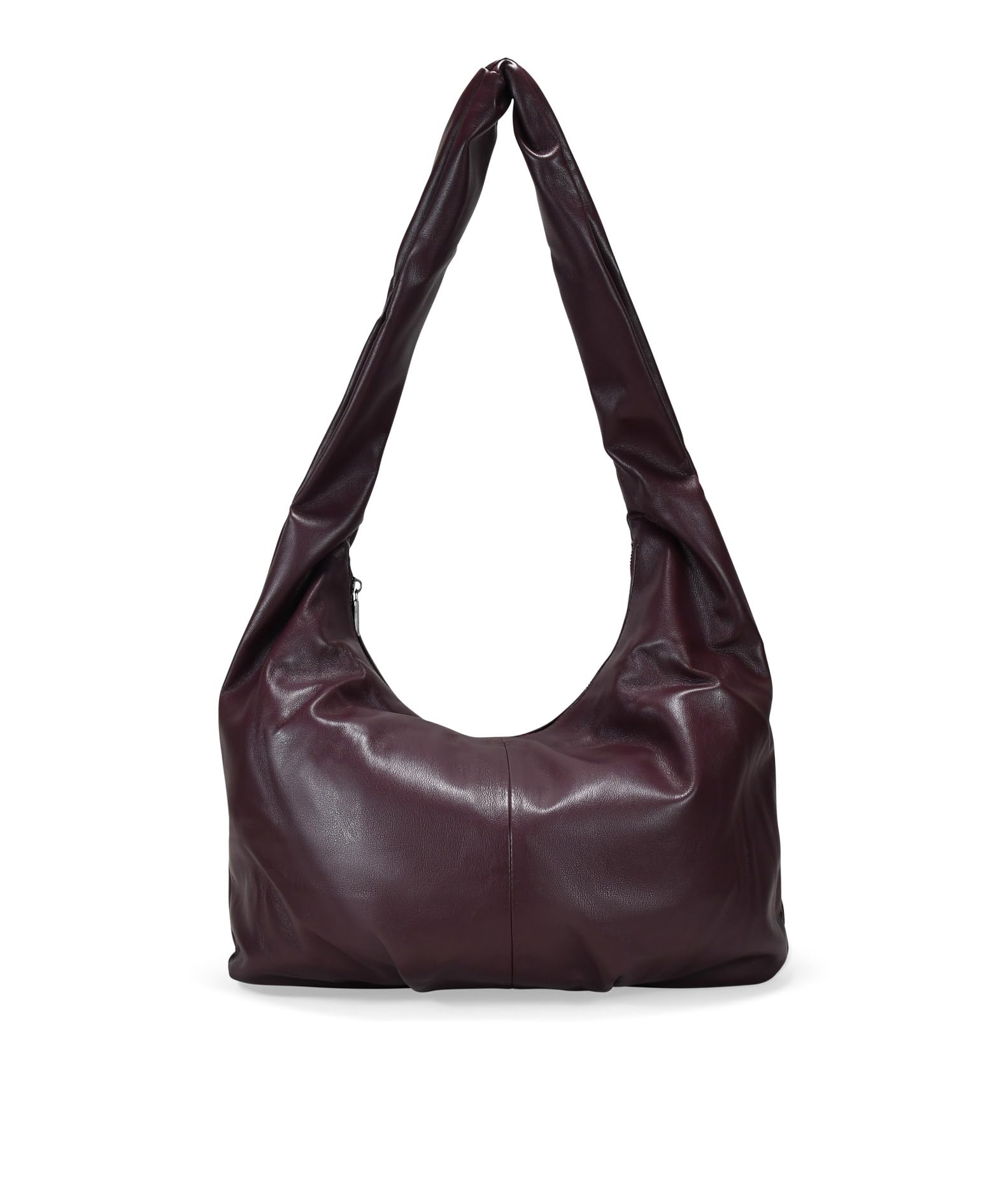 BOSANOVA Bolso Bandolera Oversize para Mujer de Gran Capacidad con Textura Blanda, Bolsillos Interiores y asa de Cruzar Gruesa. Cierre con Cremallera metálica. Burdeos U