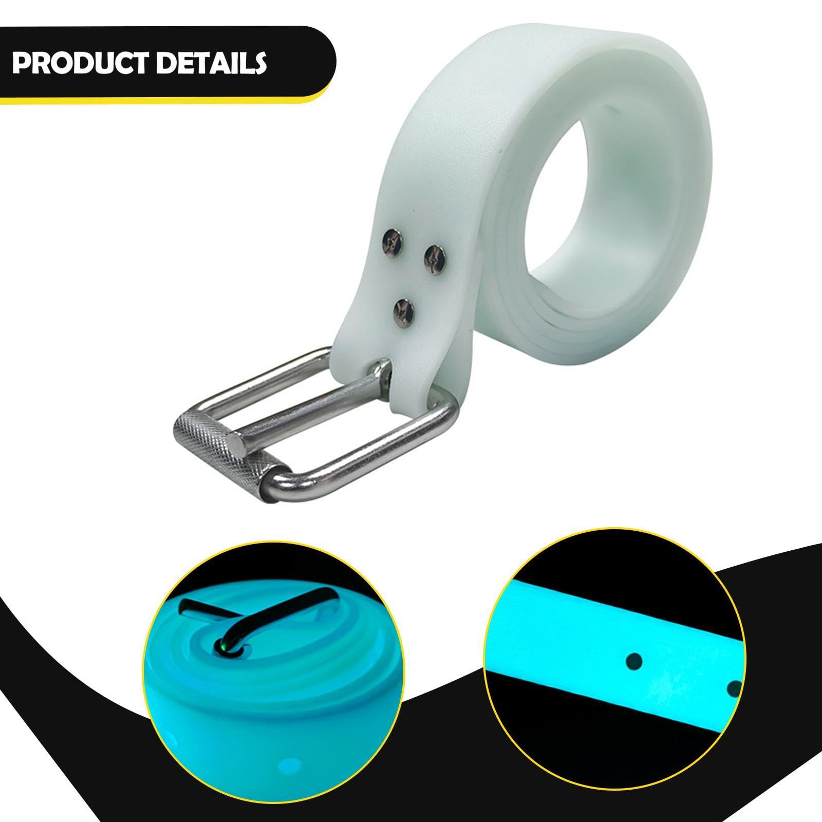 F Fityle Cintura per Zavorra Subacquea Fosforescente da 1,3 M, Cintura per Zavorra Portatile per Snorkeling, Fibbia a Sgancio Rapido per Esterni E Subacquei