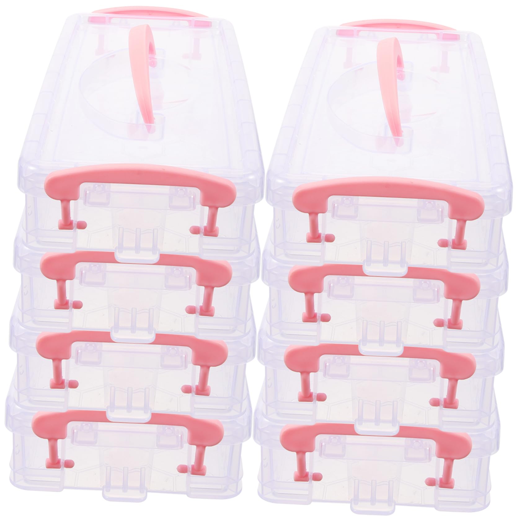 jojofuny Scatola Organizer per Penne Impilabile Coperchio 8 Confezioni | Plastica Trasparente, Struttura Portatile, per Matite e Piccoli Oggetti, per Ufficio e Insegnanti
