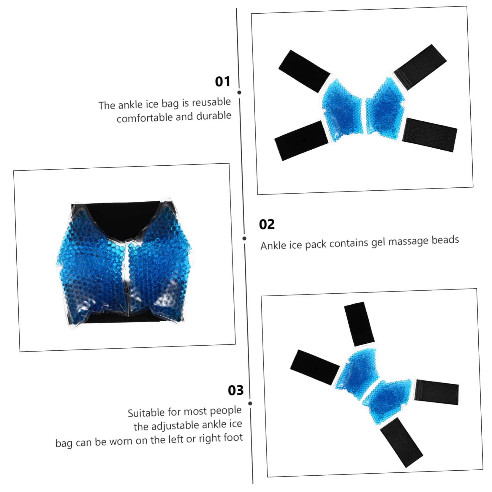 Veemoon Impacco di Ghiaccio in Gel PVC Morbido per Caviglia e Piede Riutilizzabile Borsa Caldo-Freddo Alleviamento dal Fastidio per Uso Domestico e Riabilitazione