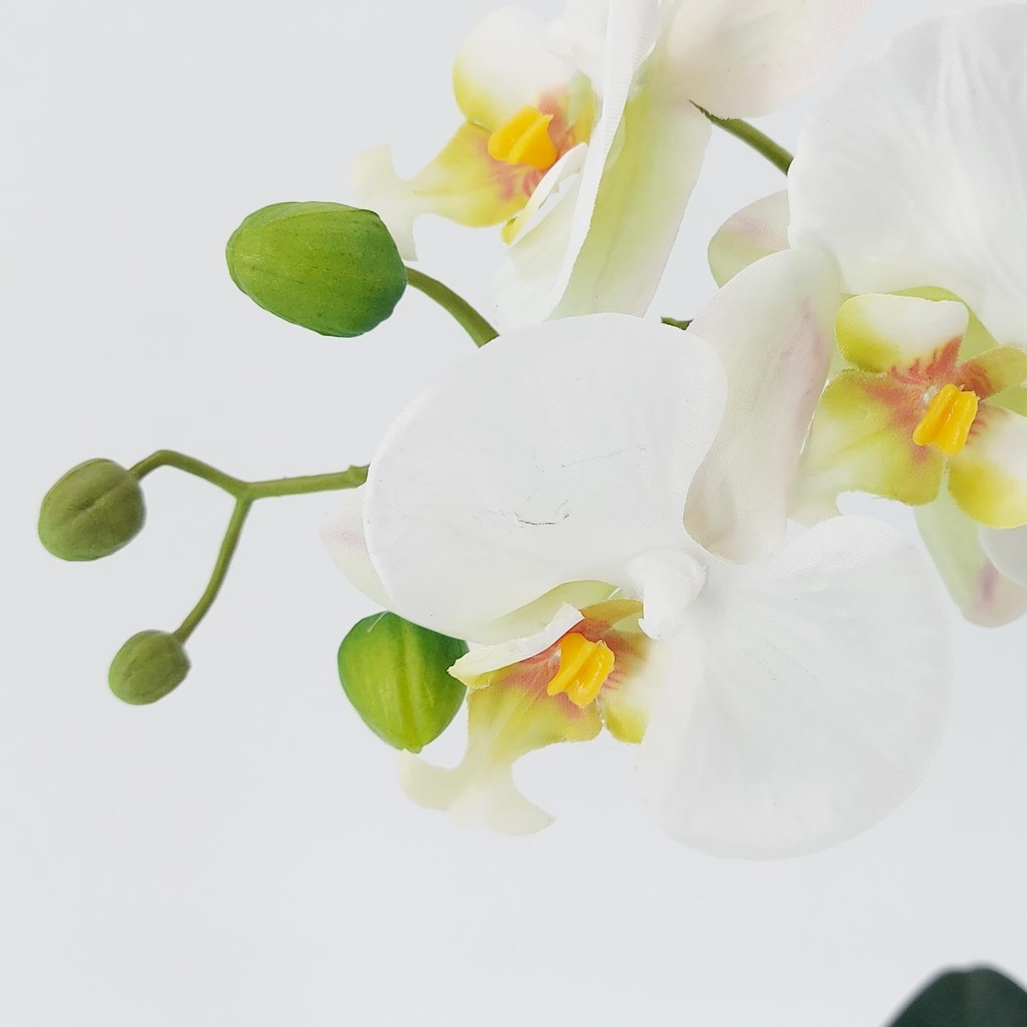 DPI künstliche Orchidee REAL Touch weiß in Keramiktopf H. 48cm Kunstblumen