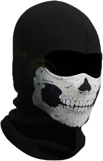 Balaclava Skull Ski Mask Creepy Skull Balaclava Hood Mask Ghost Halloween Skeleton Anti-UV Bandana Scarf Motorcycle Cyclin...