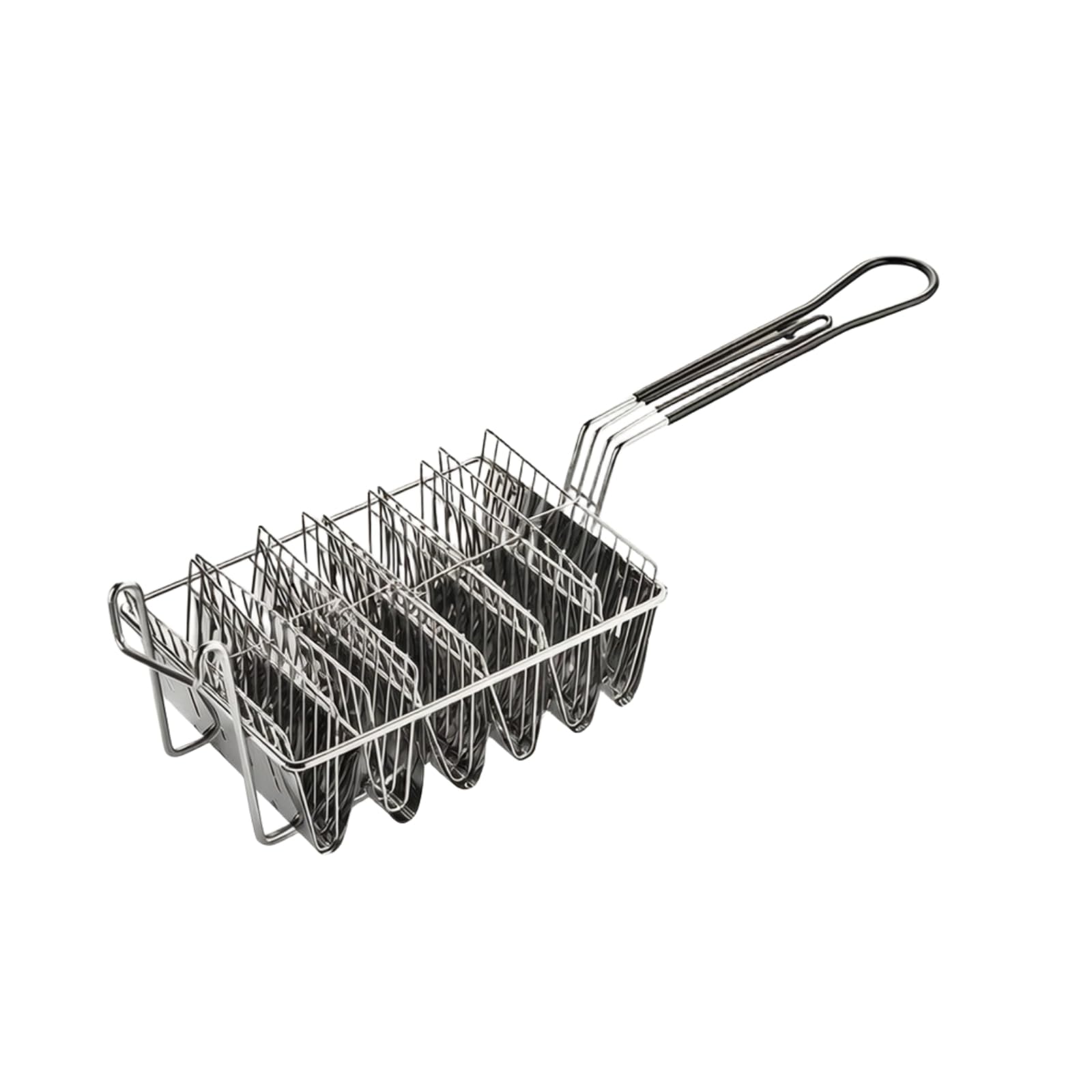 Moule à Taco Panier Friteuse Support Réchaud Ustensile Métal Acier Inoxydable 430 Cadre à Fils Circulation Huile Régulière pour Croquantes Poignée, style to 2