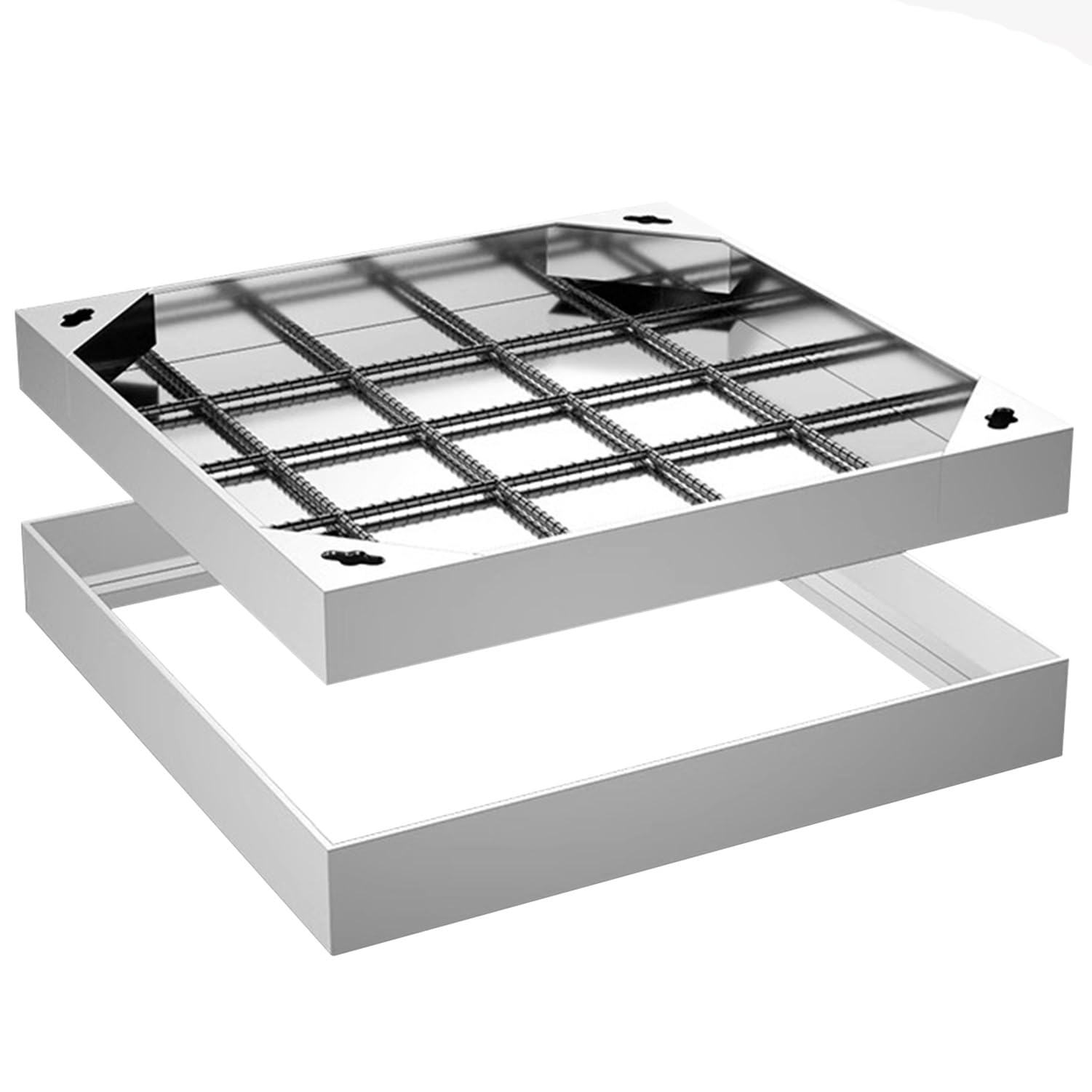 GJMSSMY Stainless Steel t Access Hatch Cover with Frame –Flush Manhole for Pavers Ideal for Driveways Patios and Walkways (500 x 500 x 50 mm)