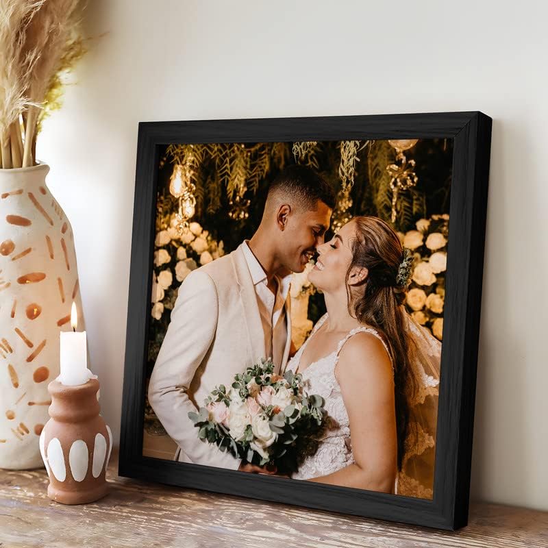 Image of Ritwika's Engineered Wood Personalized Table Desk Photo Frame With Your Picture, Customized Gift For Anniversary, Wedding, Couples 9.5 X In, Set Of 1, Square, Tabletop, 9.5X9.5 Inch, Multicolour