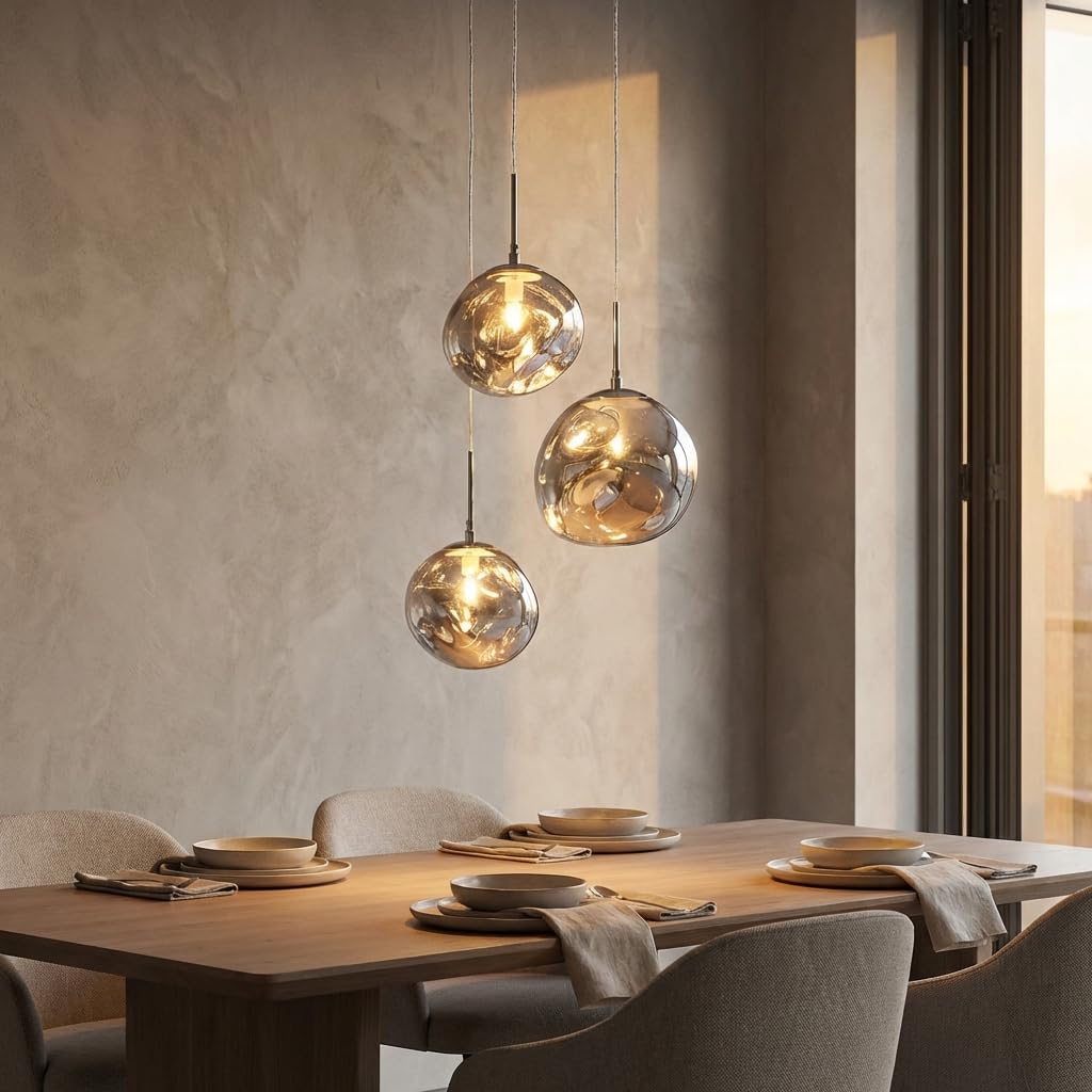 Lampada a sospensione tripla in cristallo "KADNIS" - 3 x E27
