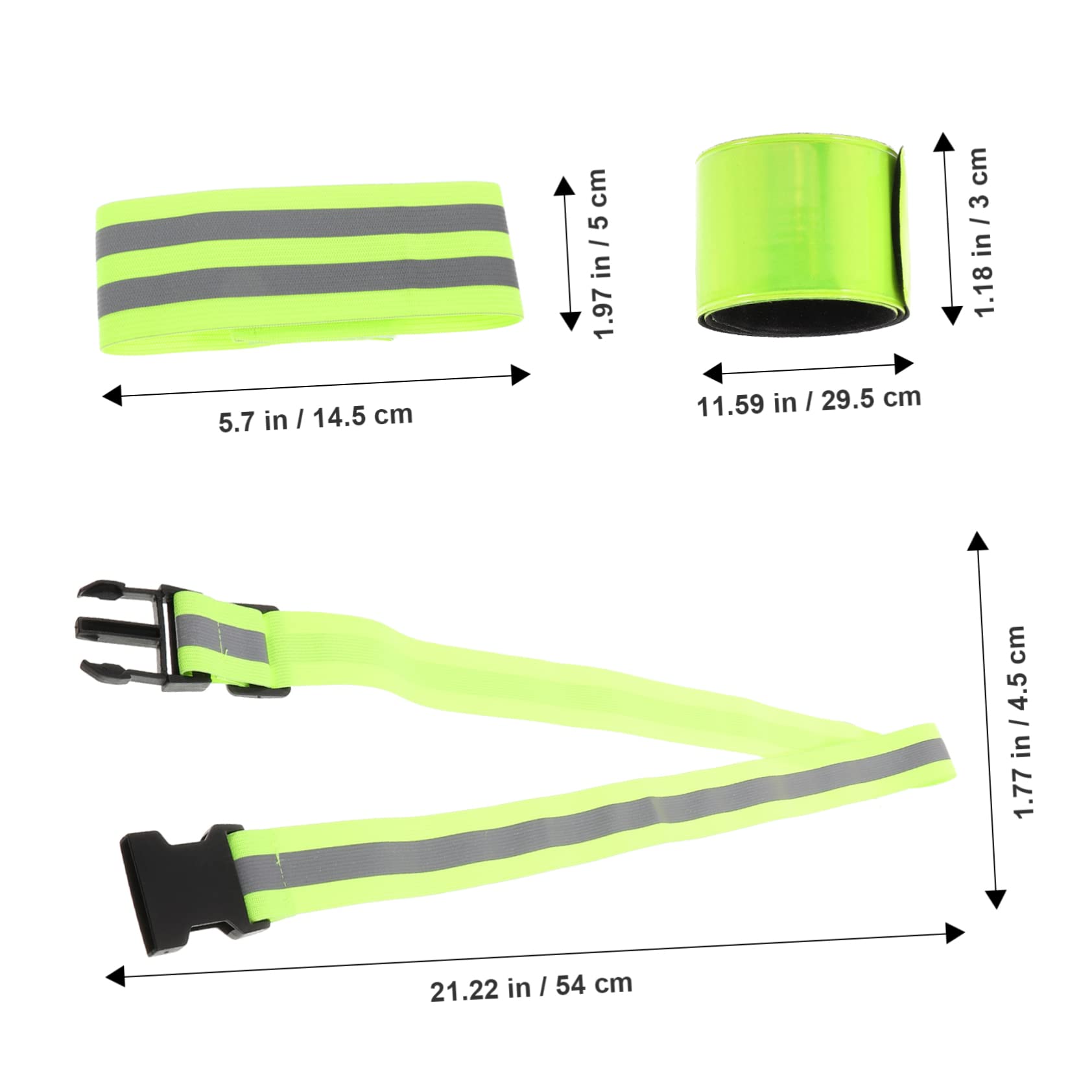 Toddmomy Set di Cinture Riflettenti Bande da Polso Fascia da Braccio Abbigliamento da Corsa Riflettente Cintura da Corsa Band da Polso Pellicola Riflettente Ad Alta Luminosità Verde