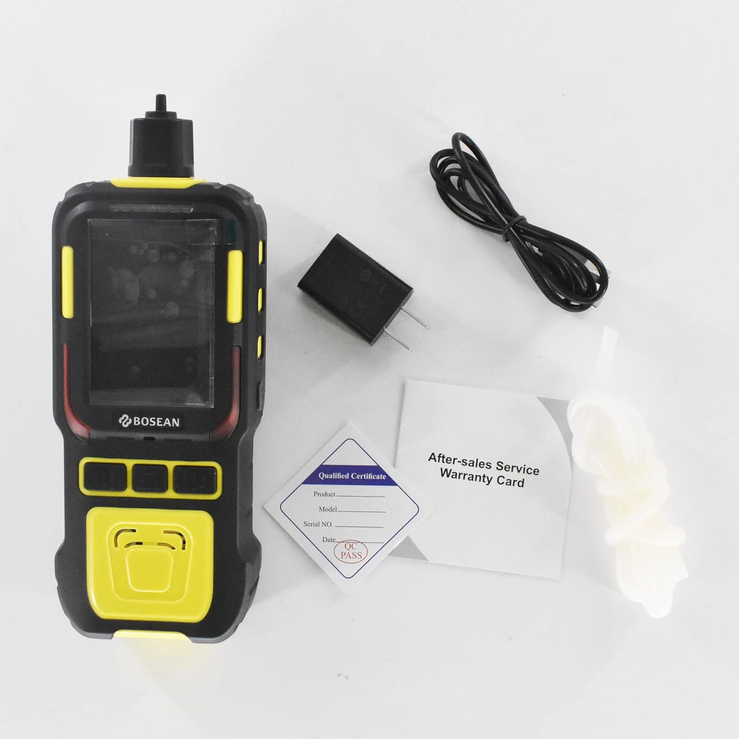 K-600M Gas Detector and individual accessories laid out