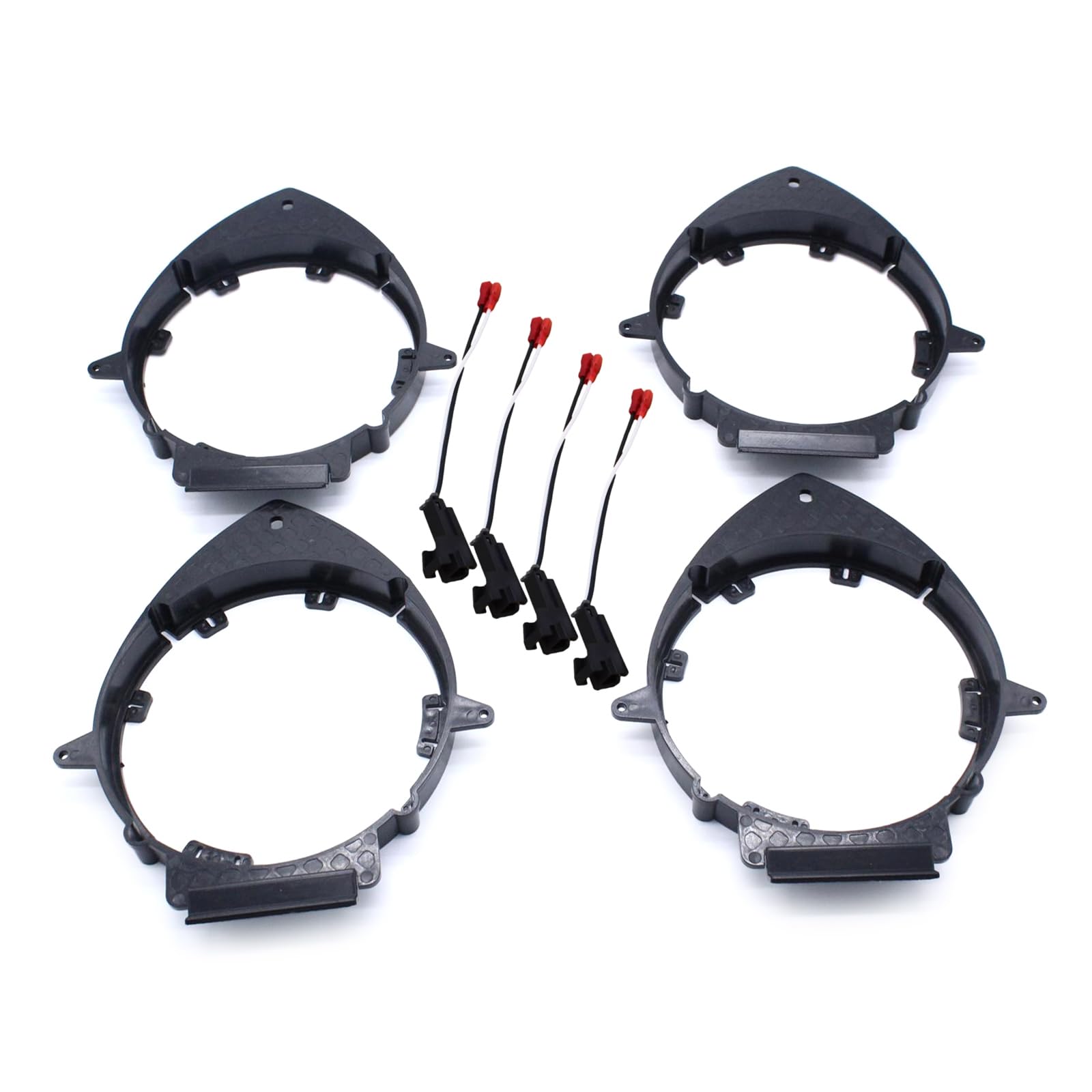 Adaptateur de haut-parleurs de porte avant et arrière - Plaques de montage et faisceau de câblage - 16,5 cm - Anneaux de support pour haut-parleurs - Accessoire d'intérieur