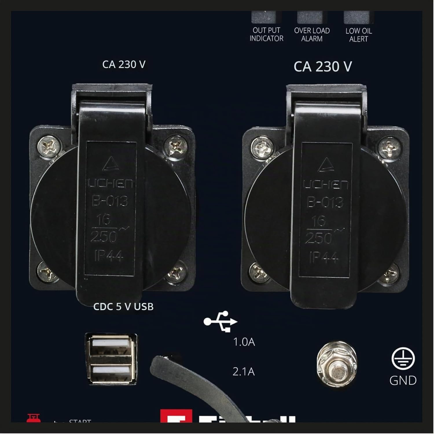 Einhell Generador de corriente (gasolina) TE-IG 1900 DF (potencia continua 1800/1600 W, máx. 1900/1700 W, depósito 4,2 l, inverter, motor de 4 tiempos, 2x 230 V, 2x USB, 1x 12 V)