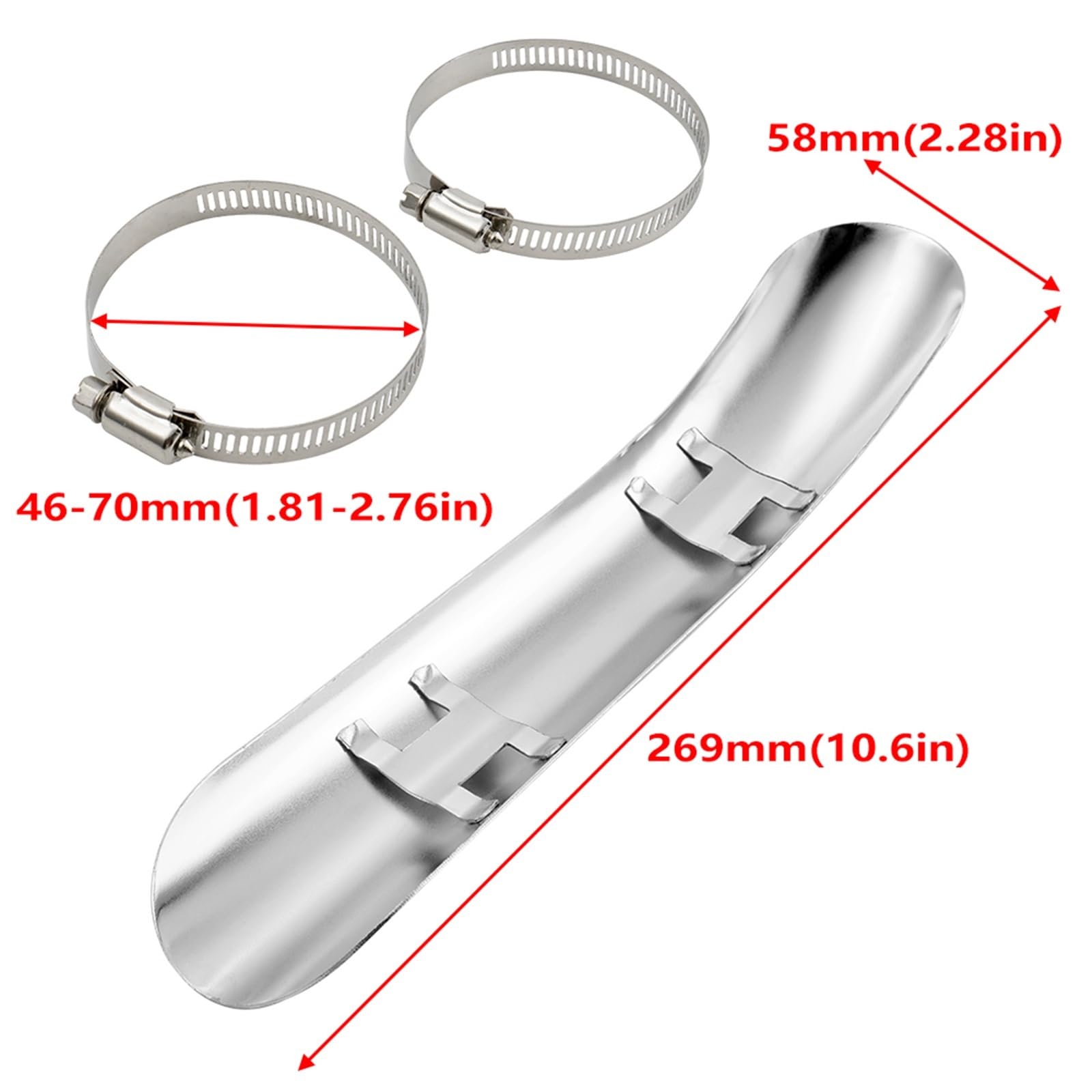 Paracalore Scarico Moto Copertura Protettiva Termica per Tubo di Scarico Cromato Adatta per Honda Shadow 1100 Sabre VT1100 Shadow Adatta per 1100 Spirit Copri-marmitta per Moto