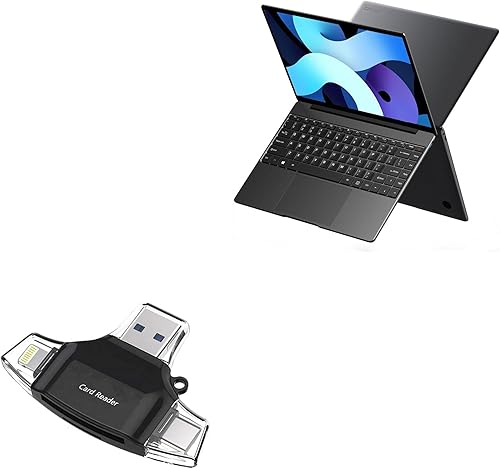 BoxWave Smart Gadget Compatible with Chuwi CoreBook X14 - AllReader SD Card Reader, microSD Card Reader SD Compact USB - Jet Black