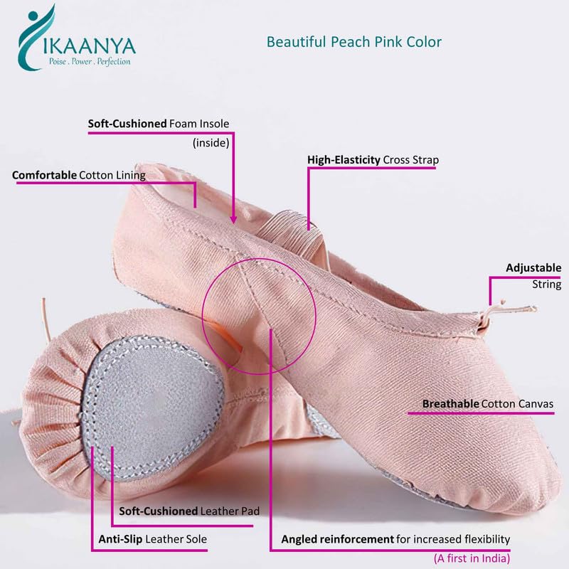 Image of IKAANYA Unisex Split Sole Canvas Flats Shoes for Ballet | Dance | Yoga
