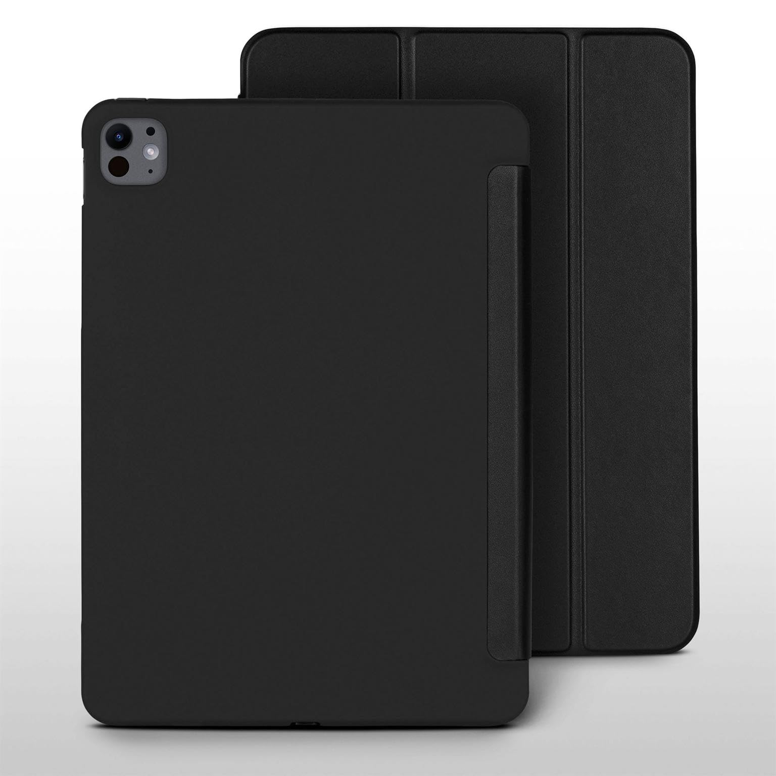 ONEFLOW Hülle für iPad Pro 13 (2024/2025) Schutzhülle ultradünn mit Ständer, Cover mit Auto Schlaf/Wach Funktion, Flip Case mit Magnet Standfunktion, Folio PU Leder Case, Schwarz