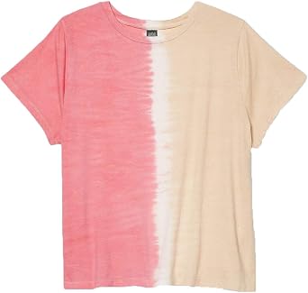 Wild Fable Womens Crew Neck Short Sleeve T-Shirt - Pink Tie-Dye, Small