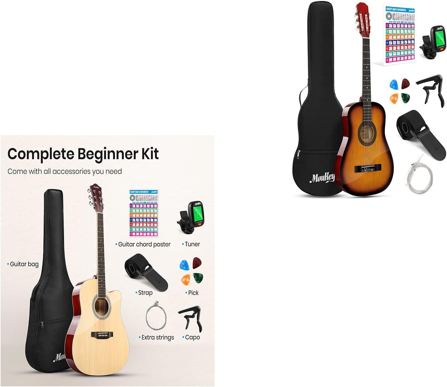 Moukey 41" Acoustic Guitar for Beginner Adult Teen Full