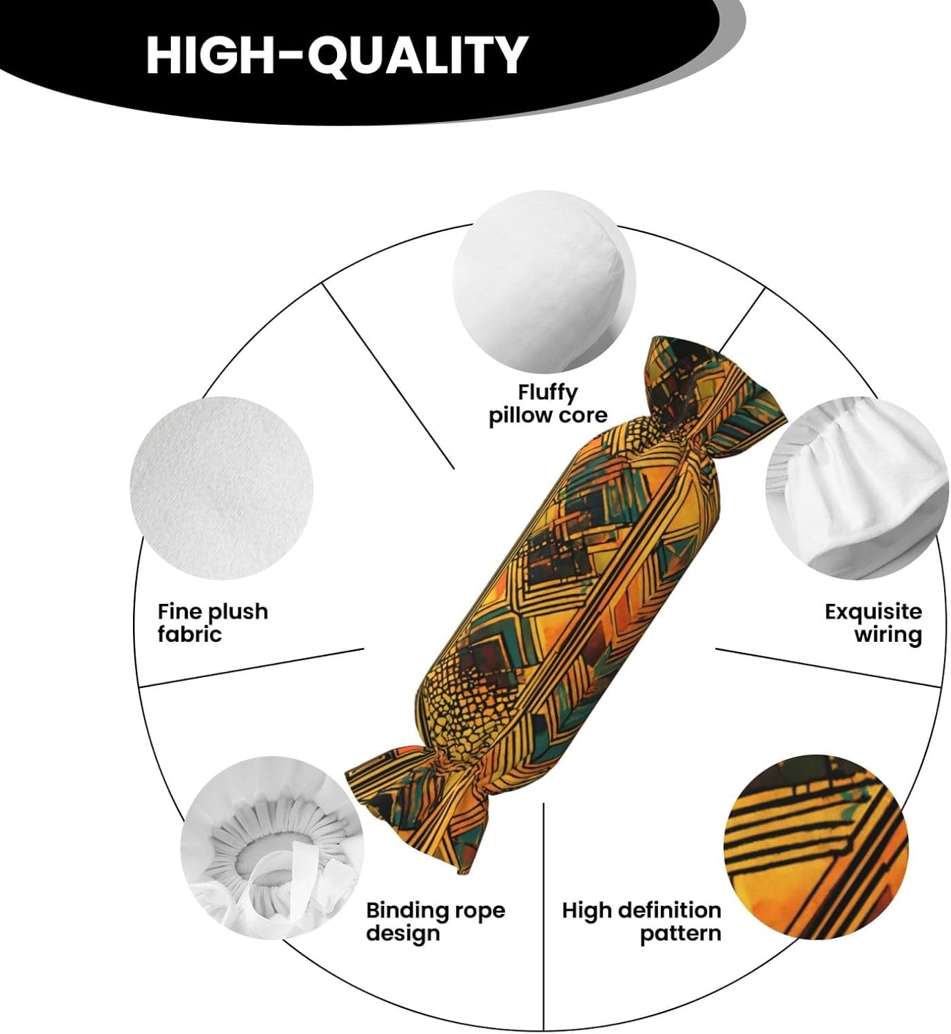 Native American Print Candy Cylindrical Comfortable Pillow Throw Pillows Home Decor Easy Maintenance