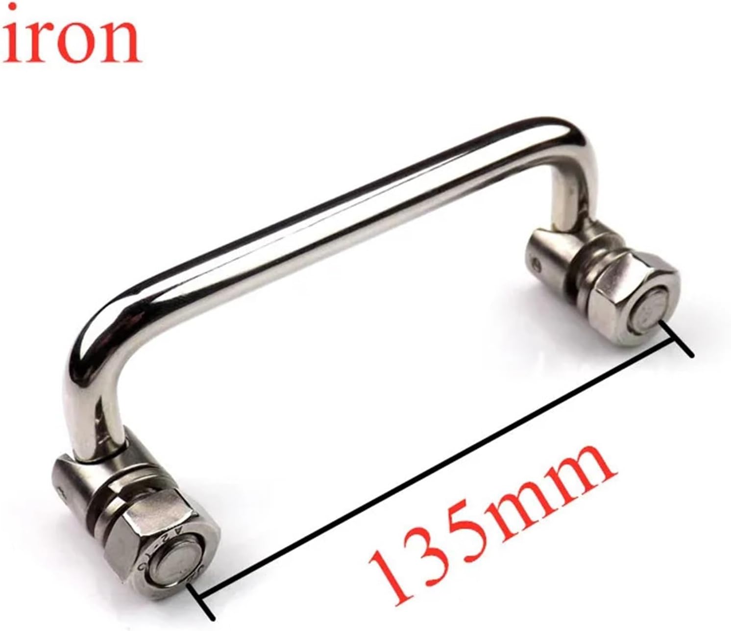 Stainless Steel Industrial Handle U-Shape Folding Toolbox Suitcases Equipment Distribution Box Cabinet Knob Hardware 90-150mm(135mm Iron)