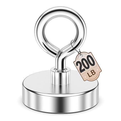 Vista 13 de FINDMAG Imán de pesca de neodimio, fuerza de tracción de 150 libras, imán fuerte con perno de ojo de elevación, imán de tierras raras pesca