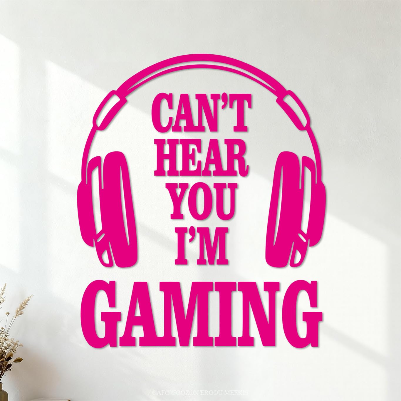 Fine Carving Stickers Video Game Quotes I Can't Hear You I'm Playing Games Player Life 54.6x64.6cm Easy Installation Rosered — image 1