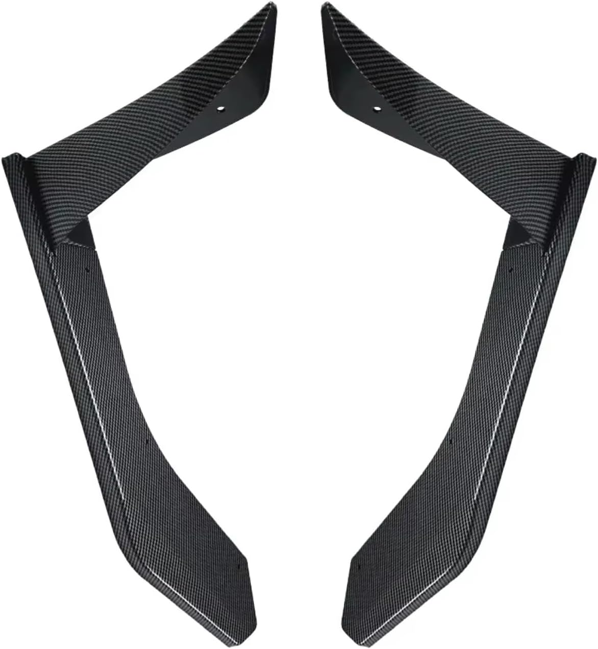 Car Side Spoiler Tail Front Bumper Corner Side Diffuser Splitter Spoiler Auto Parts Accessories Compatible With For Mustang MK 6.5 2018 2019-2023(Carbon Fibre)