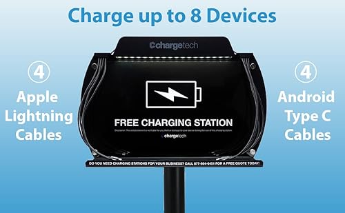 Miniatura 2 de Chargetech Estación de carga S9 Power Stand - Estación de carga para iPhone, iPad, cable Lightning, cargador de teléfono celular Android, tabletas