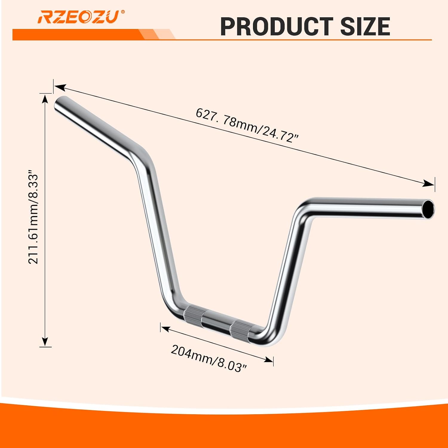 7/8 Mini Bike Handlebars, 8.5" Rise Crossbar Design Handlebar Replacement for Baja Doodlebug DB30 Motovox MBX10 MBX11 Mega Moto MM80 80cc 105cc Coleman CT200U CT100U 100cc 200cc Minibike Parts