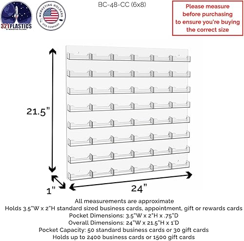 Miniatura 27 de Marketing Holders Tarjetero de pared con accesorios para colgar para tarjetas de regalo o citas de 3.5 x 2 pulgadas, convención, bienes raíces