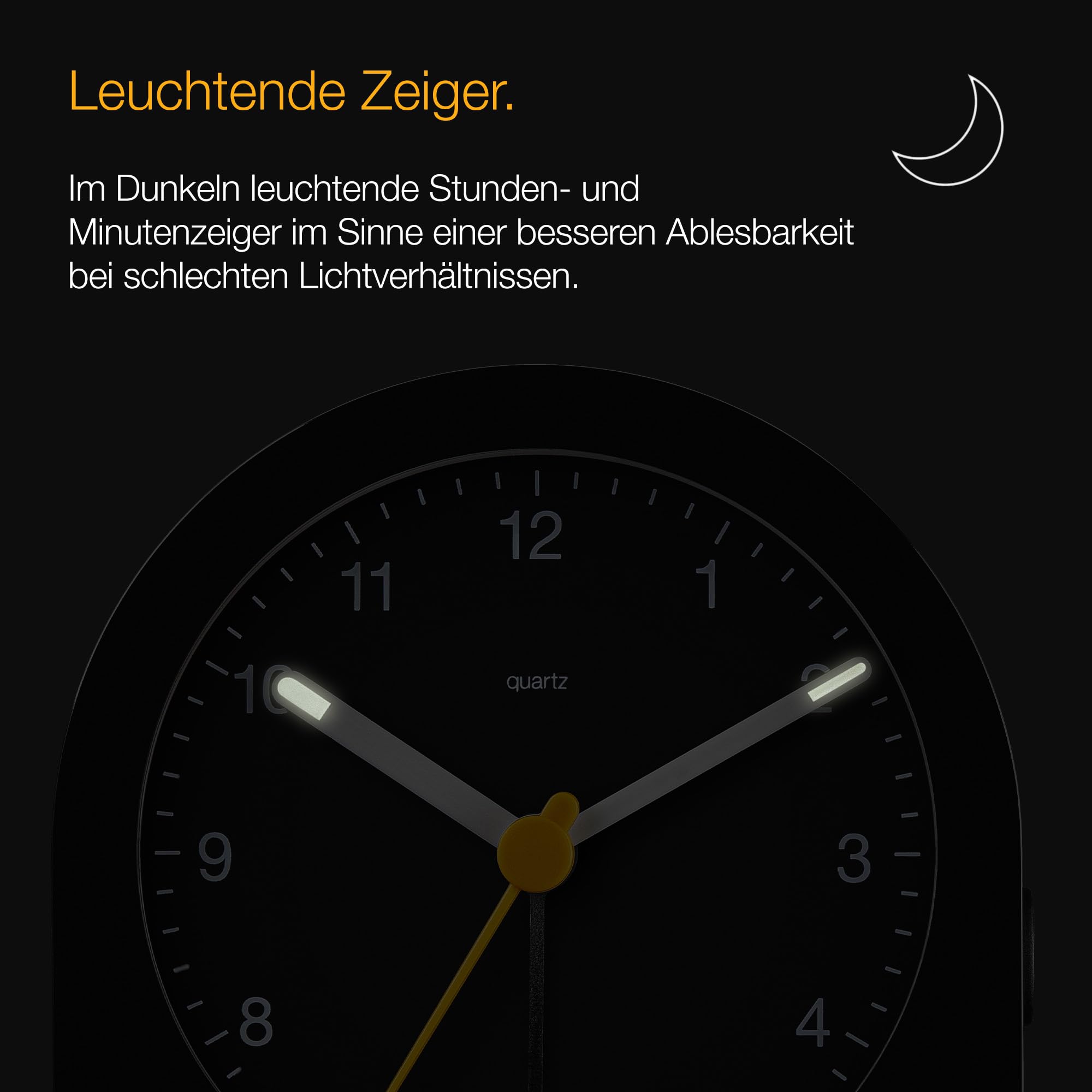 Braun Classic Analogwecker mit Schlummerfunktion und kontinuierlicher Hintergrundbeleuchtung, leises Quarzwerk, Crescendo-Piep-Wecker in Schwarz, Modell BC22B.