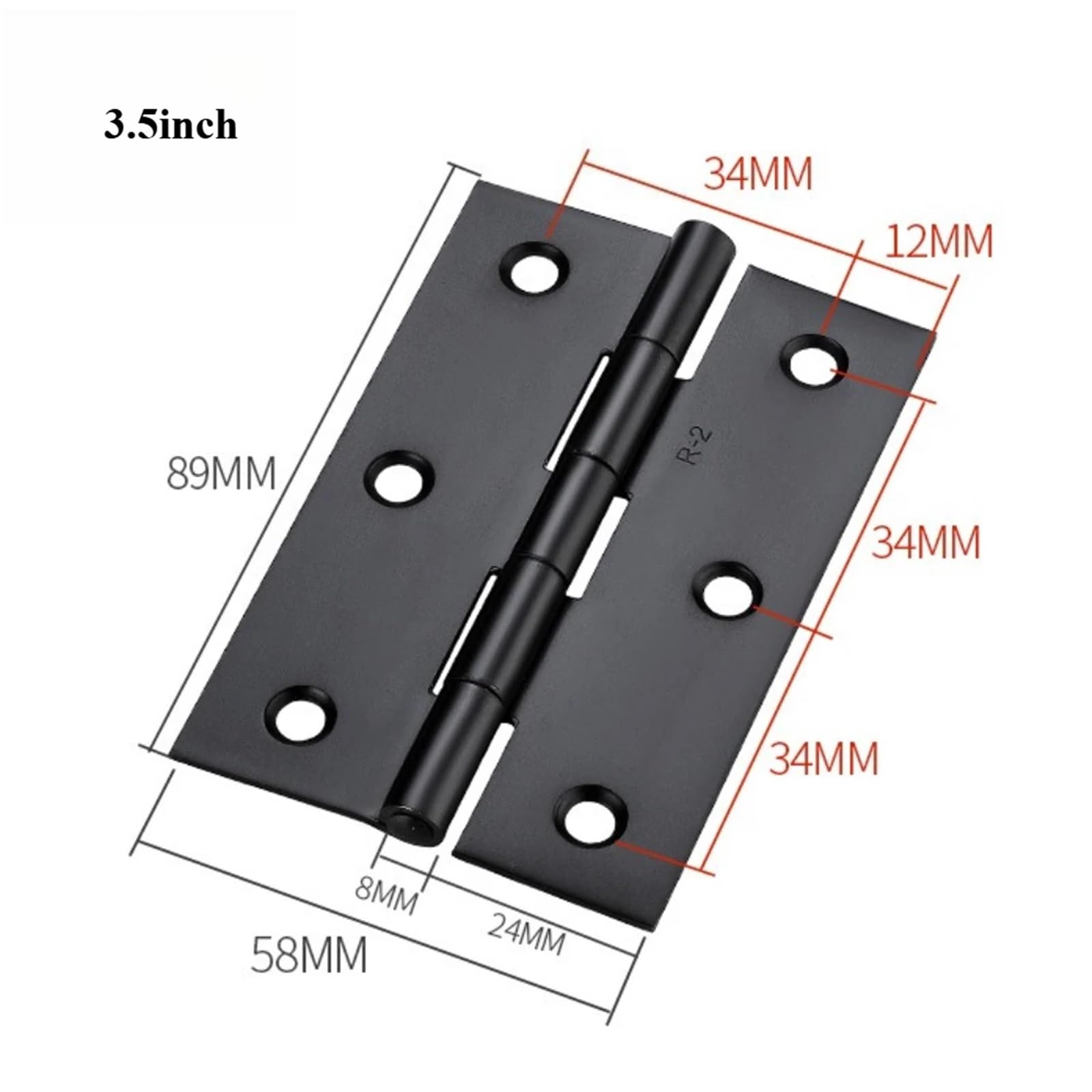 Bisagras de plataforma de acero inoxidable de 1 a 4 pulgadas, bisagra pequeña, 2 piezas(Black,2 inch)
