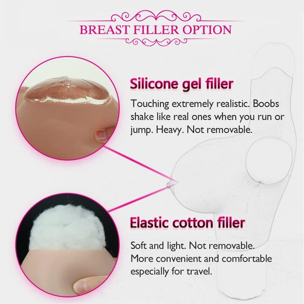 Crossdresser Silicone Breast Forms Breastplate Fake Boobs for Drag Queen/Trans Lightweight B-I Cup Boobs Cotton Filled