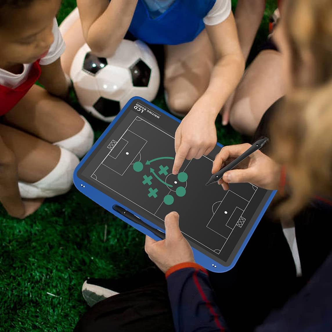 VNVDFLM 13.5'' Electronic Football Tactical Board, Basketball Coaching LCD Soccer Strategy Board With Stylus Pen, Marker Training Writing Tablet Coach Gifts