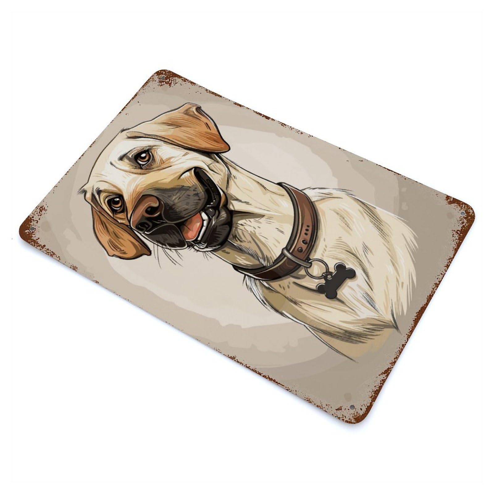 Labrador Retriever 11.8"x7.9" Rusty Metal Tin Sign, Novelty Wall Decor for Cafe, Home Bar And Lounge Decor