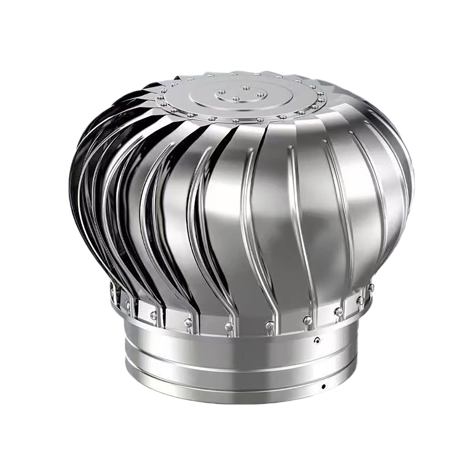 WNVXJGNSO 304 Stainless Steel Rotating Chimney Cowl, Roof Vents, Roof Turbine Ventilator, Powered by Wind, Weatherproof, Strong and Durable, Fireplace Chimney Caps, Ventilation Fans (300mm/11.8in)