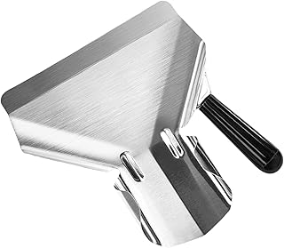 Stainless Steel French Fry Popcorn Scoop, Quick Fill Tool for Food Bags & Boxes, Multipurpose Scooper for French Fries, Snacks, Ice, Dry Goods (Right Handle)