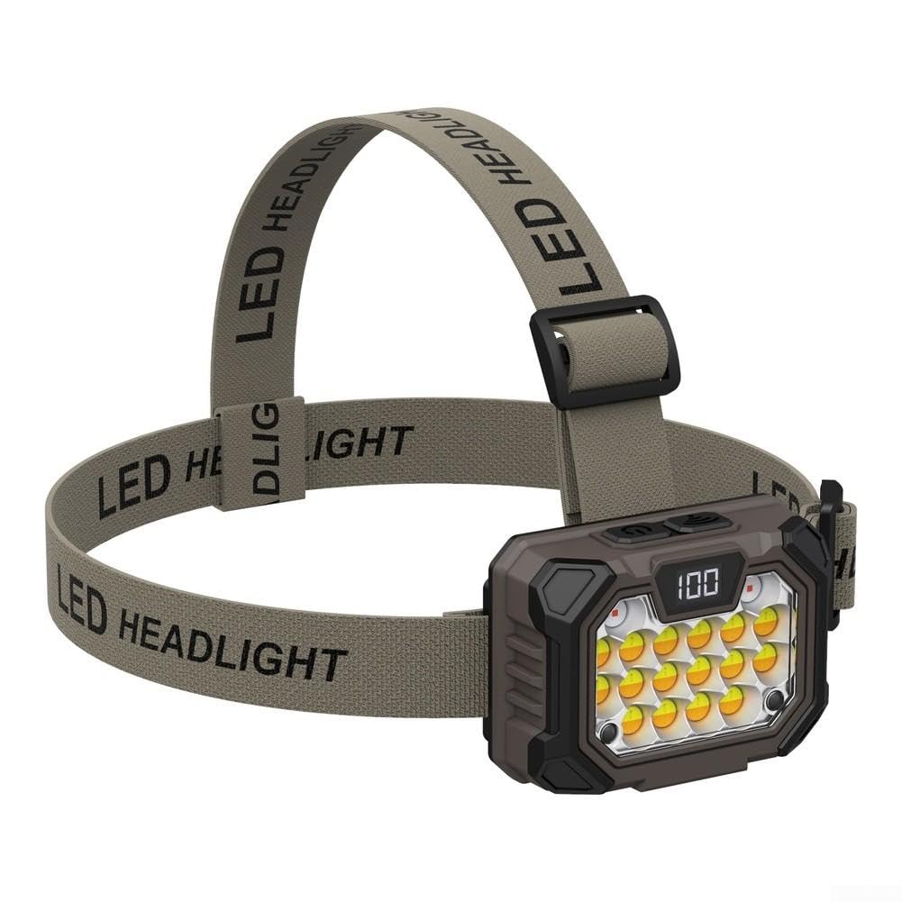 Lampe Frontale LED Rechargeable USB Capteur Mouvement