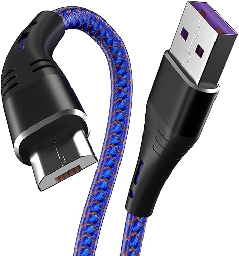 Cable micro USB Android de 3 pies, paquete de 3 cargadores rápidos, cable de carga trenzado de nailon micro USB para Samsung Galaxy S6 S7 Edge, Moto