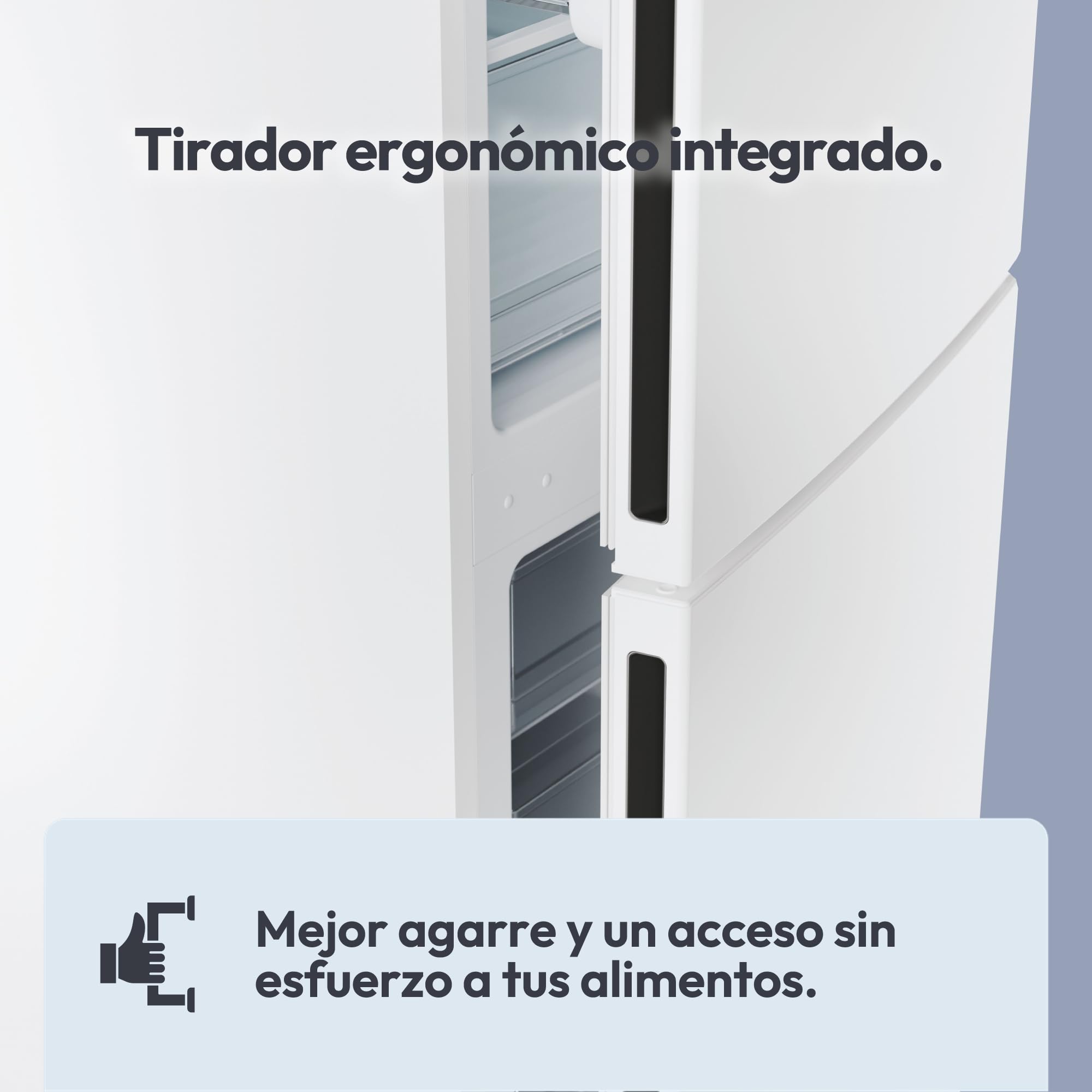 CANDY CCT3L517EW, Frigorífico Combi, 55CM, Altura 1,77m, 260L, Low Frost, Función SuperCool, Cajón Verdulero, Control electrónico interno, LED, Puertas Reversibles, 39DB, Clase E, Blanco