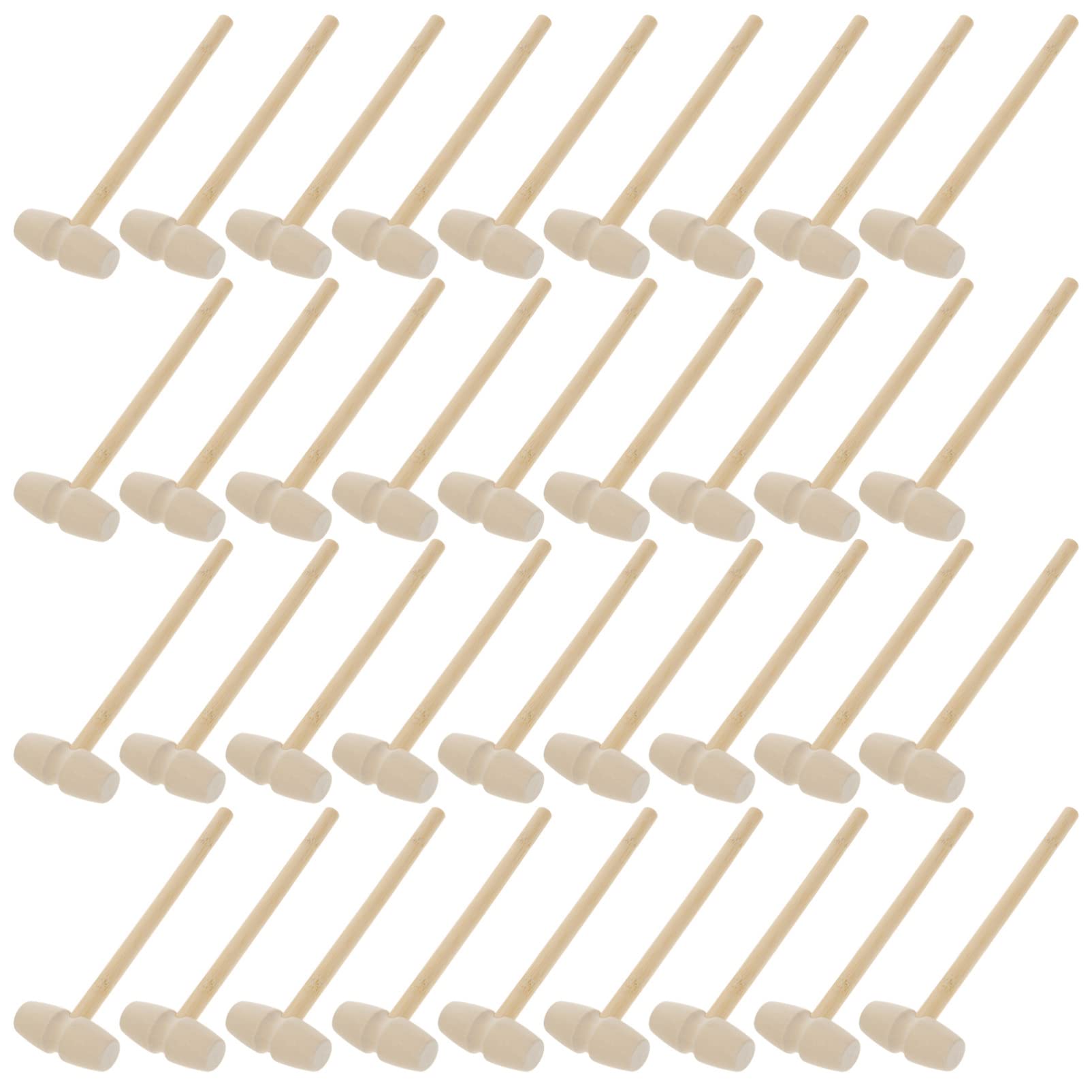Milisten 36Pcs Wooden Hammers Safe Mallet for Promotes Muscle Development Hand Eye Coordination for Knocking Eggs Fun Play Activities