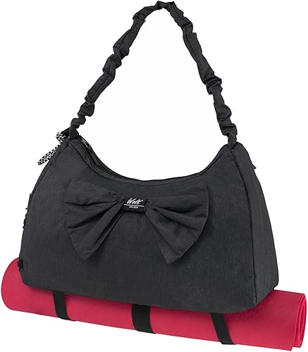 WOLT Bolsa de gimnasio para mujer, bolsa de esterilla de yoga con compartimento para zapatos, bolsillo húmedo y bolsillo para botella de agua