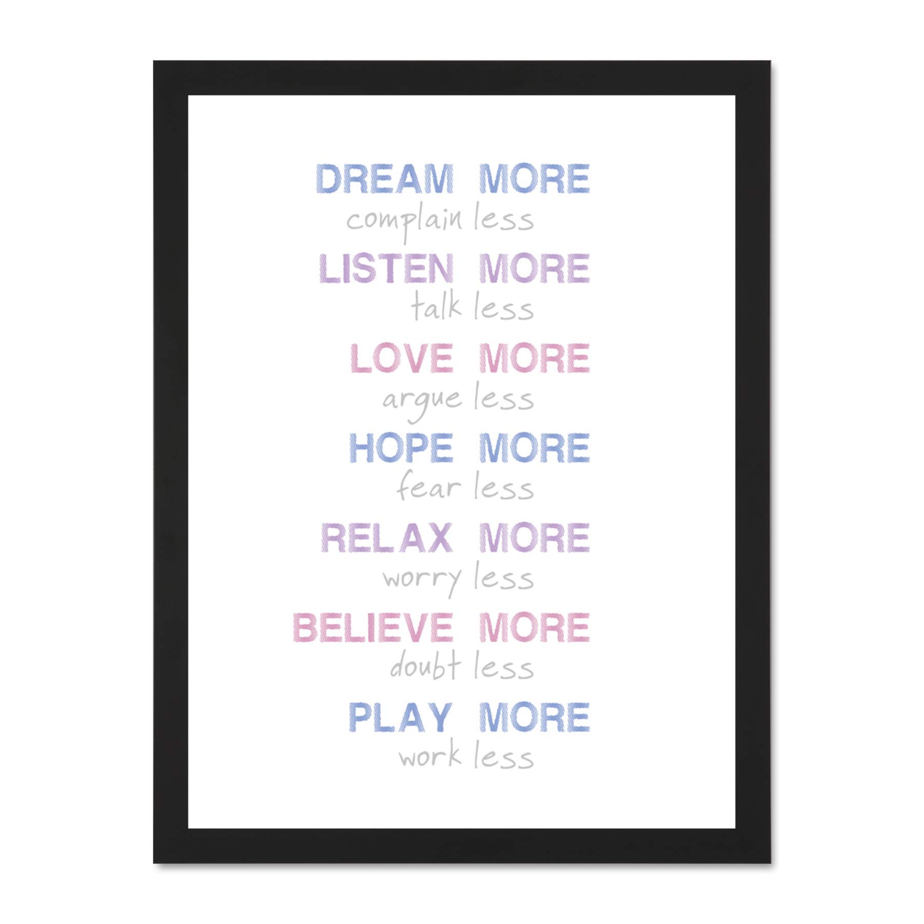 Dream More Complain Less Large Framed Art Print Poster Wall Decor 18x24 inch