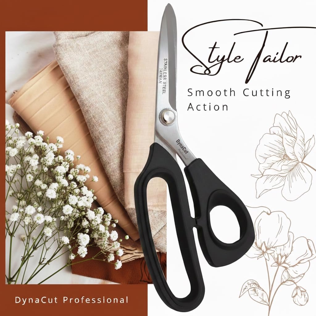 Fabric Scissors 8.5" Heavy Duty, Professional Tailor Shears for Sewing, Ultra Sharp Stainless Steel Blades, Ergonomic TPR Grip, for Cutting Fabric Denim Leather