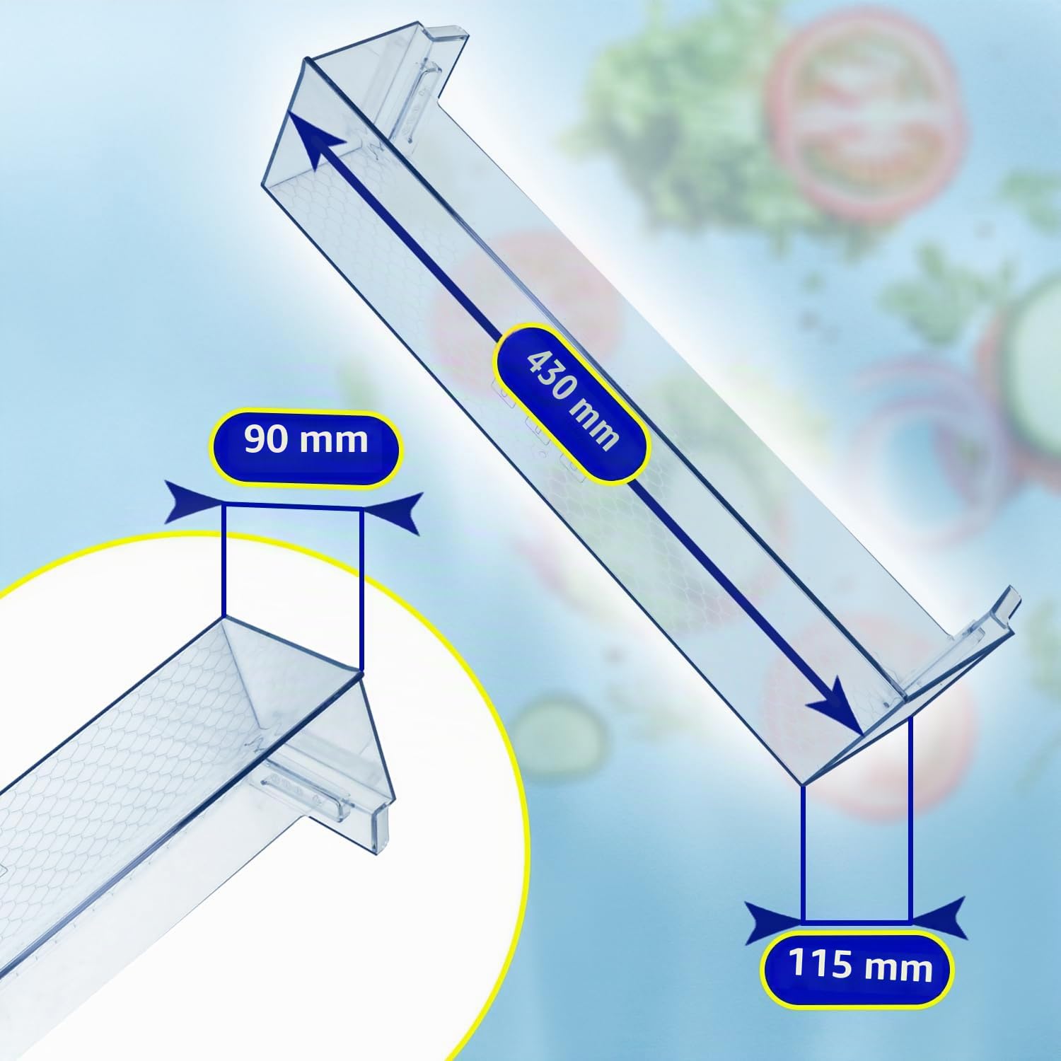 Balconnet Refrigerateur 430x115x90 mm Code Original 4640560100 pour Beko | Garantie de 10 Ans - MONTERAL