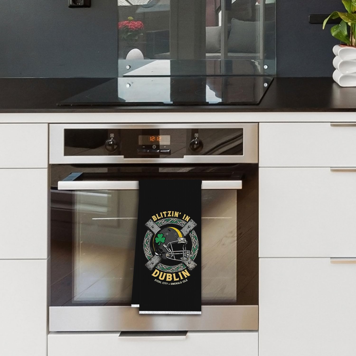 Irish Shamrock Football Kitchen Towels, Football Lover Player Fan Gifts Dish Tea Towels for Kitchen, St. Patrick's Day Helmet Decorative Hand Towel for Bathroom, 16x24 Inch - Image 5