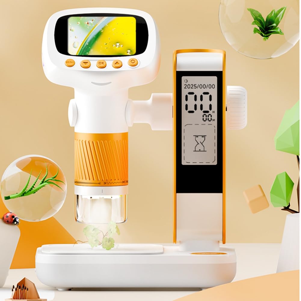 Microscopio Portatile per Bambini, Microscopio con Supporto per Bambini, Giocattolo, Regalo Educativo per Studenti